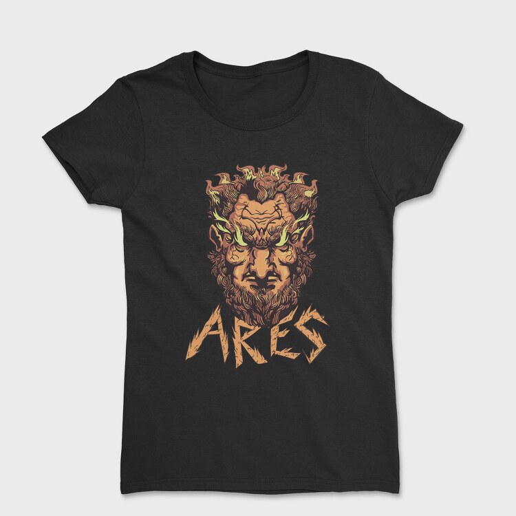 Greek God Ares On Fire Head, Tricou Femei