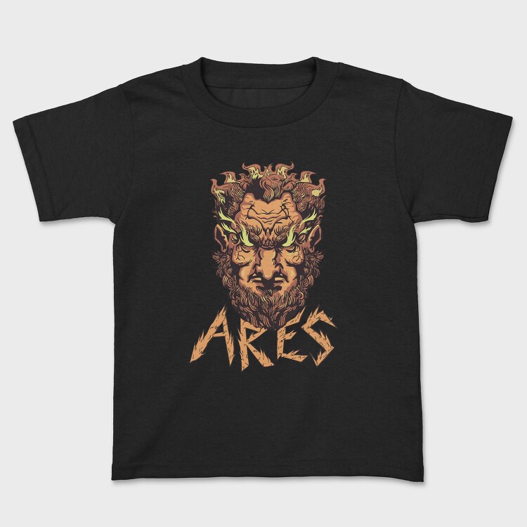Greek God Ares On Fire Head, Tricou Copii