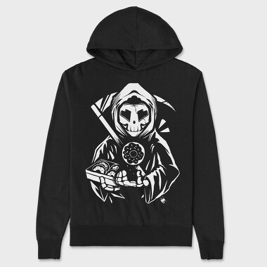 Grim Reaper Donut Love Pillow, Hanorac Oversize Barbati (Unisex)