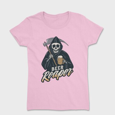 Grim Reaper Drinking Beer Skull, Tricou Femei