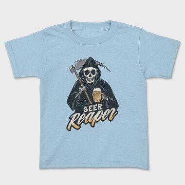 Grim Reaper Drinking Beer Skull, Tricou Copii