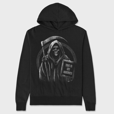 Grim Reaper Humor Sign, Hanorac Oversize Barbati (Unisex)
