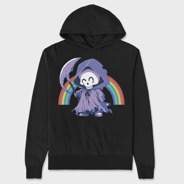 Grim Reaper Rainbow Smile Reaper, Hanorac Oversize Barbati (Unisex)