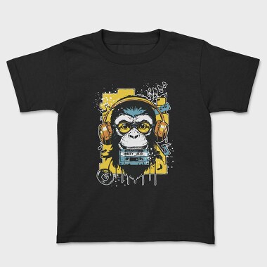 Groovy Monkey Dj Music Head, Tricou Copii