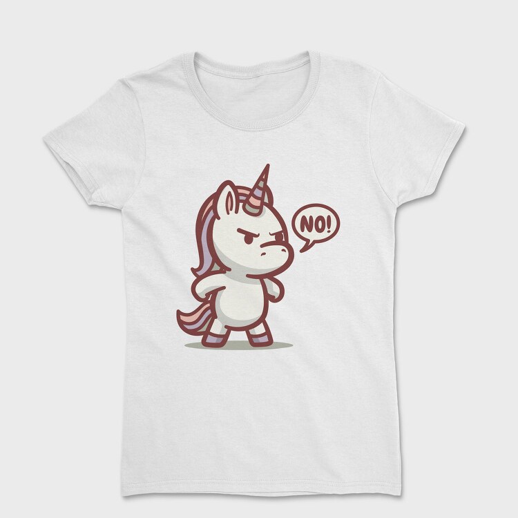 Grumpy Denial Unicorn No, Tricou Femei