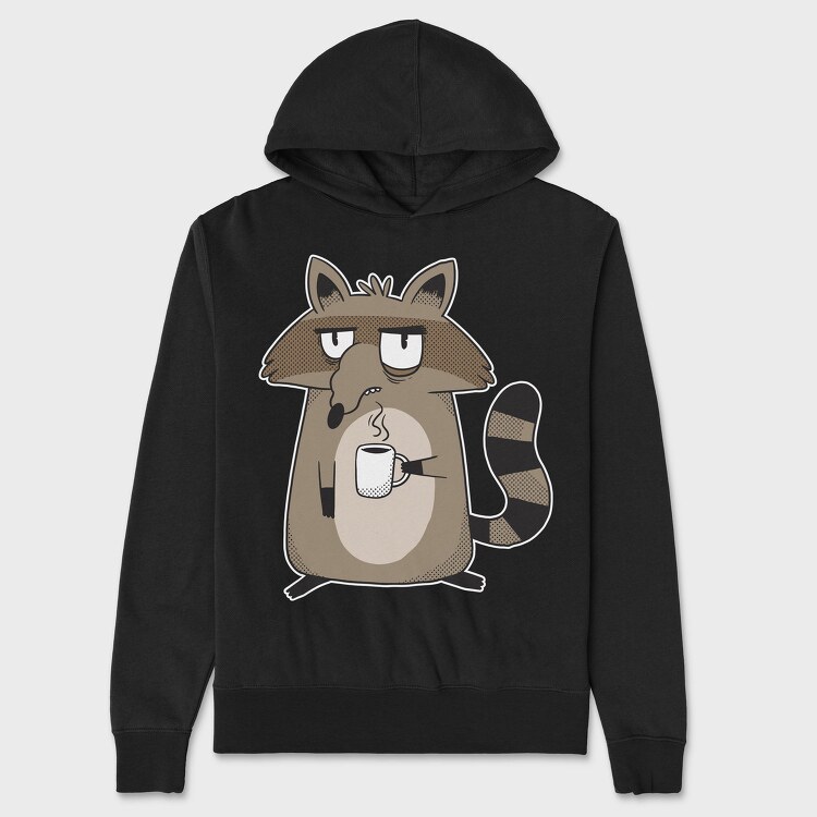 Grumpy Raccoon Coffee, Hanorac Oversize Barbati (Unisex)