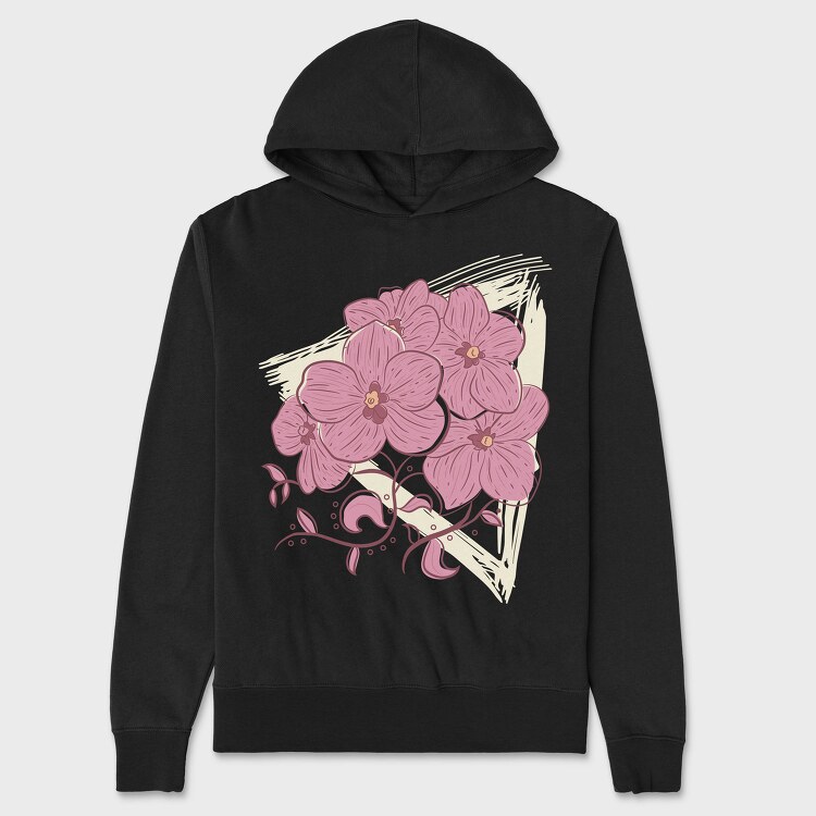 Grunge Triangle Flowers, Hanorac Oversize Barbati (Unisex)