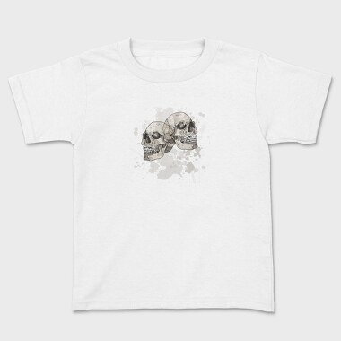 Grungy Skulls Halloween Emblem, Tricou Copii