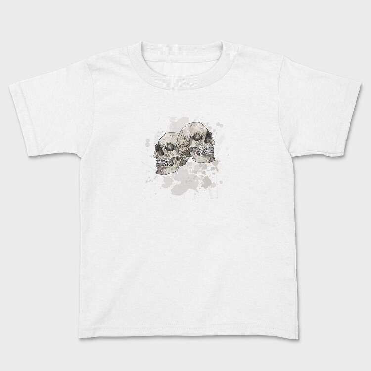 Grungy Skulls Halloween Emblem, Tricou Copii