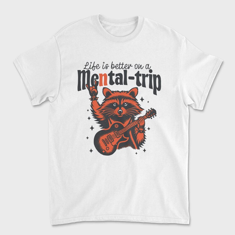 Guitar Playing Raccoon, Tricou Barbati (Unisex)