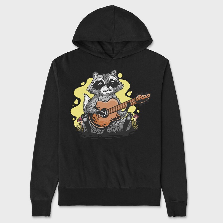 Guitarist Raccoon Racoon, Hanorac Oversize Barbati (Unisex)