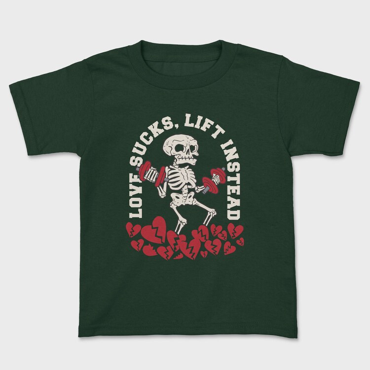 Gym Skeleton Anti Love Skelleton Sucks, Tricou Copii