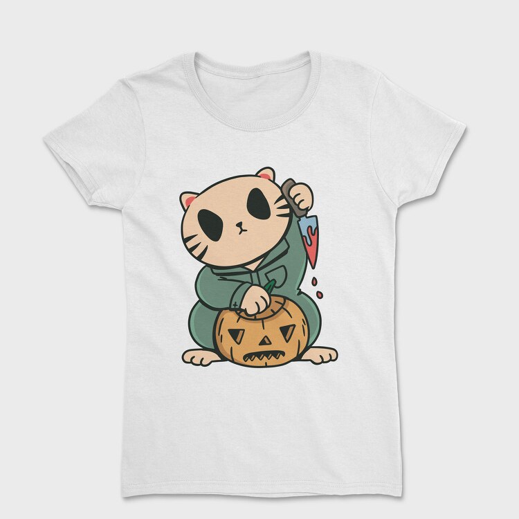 Halloween Cat Lucky, Tricou Femei