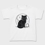 Halloween Mystical Black Cat, Tricou Copii