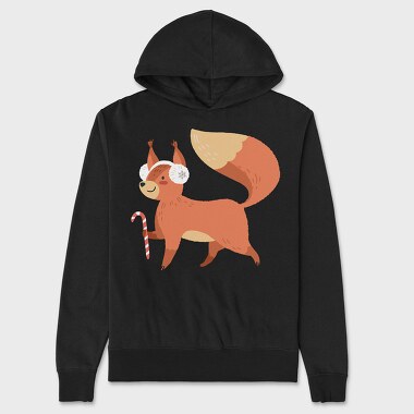 Squirrel Candy Cane, Hanorac Oversize Barbati (Unisex)