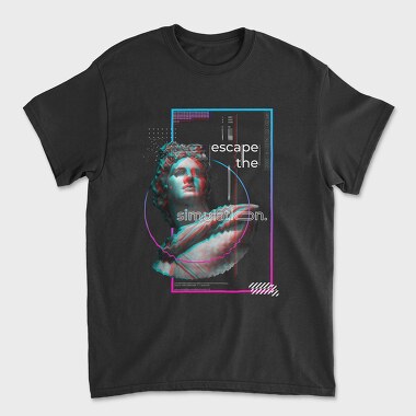 Statue Glitch Quote 1, Tricou Barbati (Unisex)