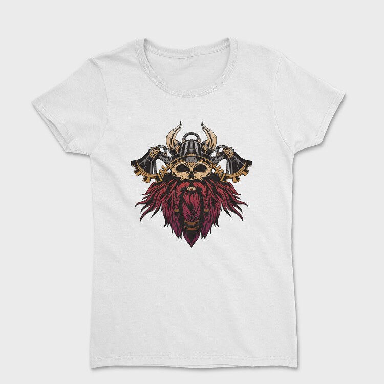 Steampunk Viking Skull, Tricou Femei