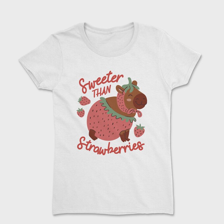 Strawberry Sweet Capybara 03, Tricou Femei