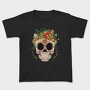 Sugar Skull And Flowers Traditional, Tricou Copii