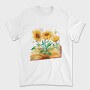 Sunflowers Coming Out Of Book Watercolor, Tricou Barbati (Unisex)