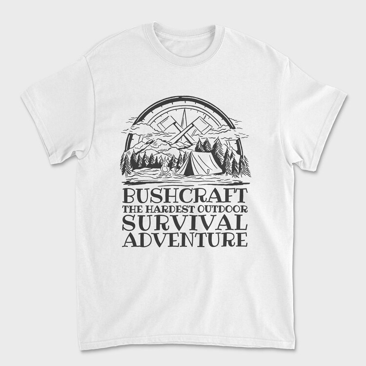 Survival Adventure Camping Bushcraft, Tricou Barbati (Unisex)