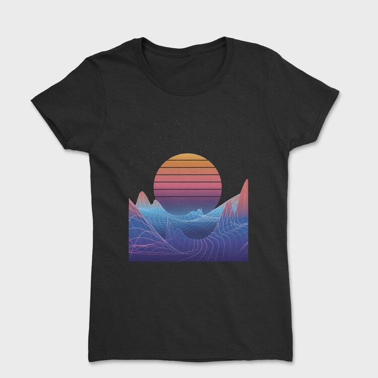 Synthwave Sunset, Tricou Femei