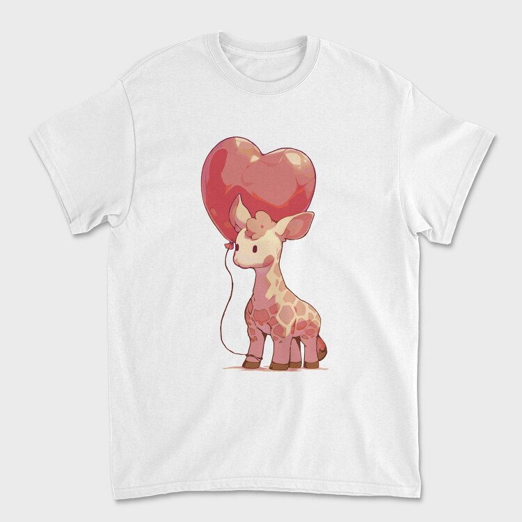 Giraffe With Heart Balloon Baby Hearth, Tricou Barbati (Unisex)