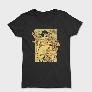 Girl And Cat, Tricou Femei