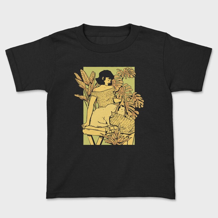 Girl And Cat, Tricou Copii