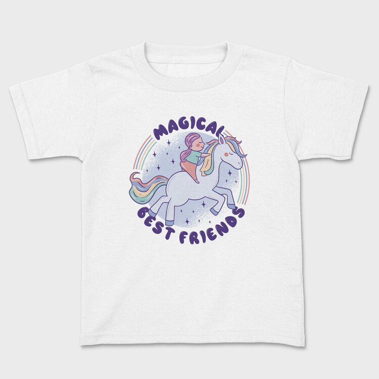 Girl And Pony Best Friend Quote Magical, Tricou Copii
