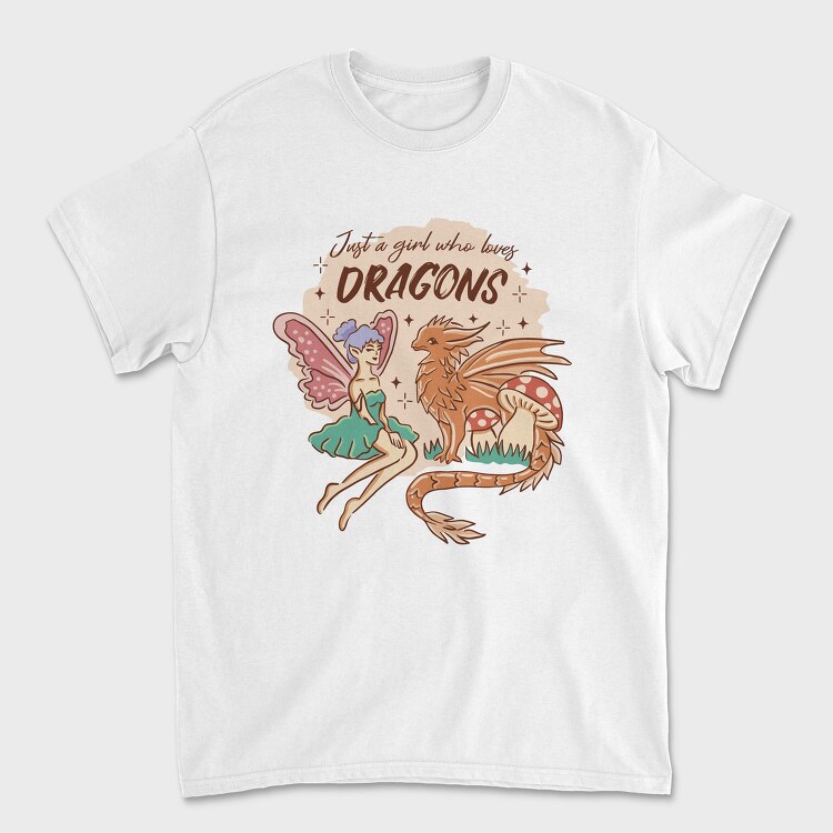 Just A Girl Who Loves Dragons Fairycore, Tricou Barbati (Unisex)