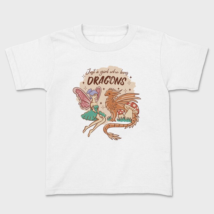 Just A Girl Who Loves Dragons Fairycore, Tricou Copii