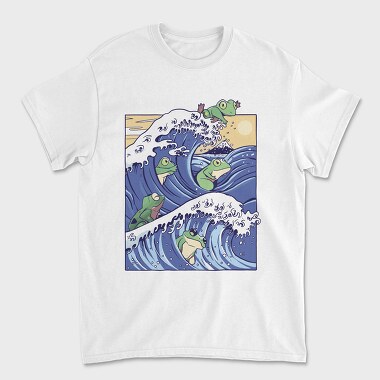 Kanagawa Wave Frogs Japanese, Tricou Barbati (Unisex)