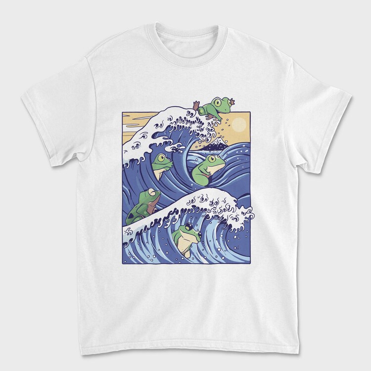 Kanagawa Wave Frogs Japanese, Tricou Barbati (Unisex)