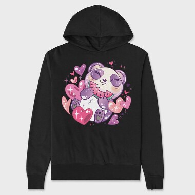 Kawaii Anime Animals Panda, Hanorac Oversize Barbati (Unisex)