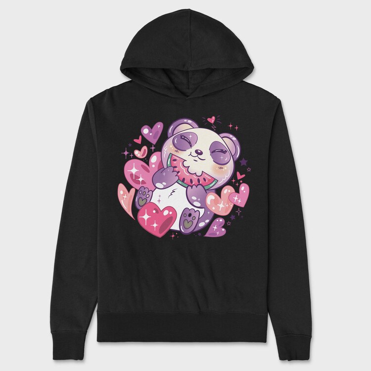 Kawaii Anime Animals Panda, Hanorac Oversize Barbati (Unisex)