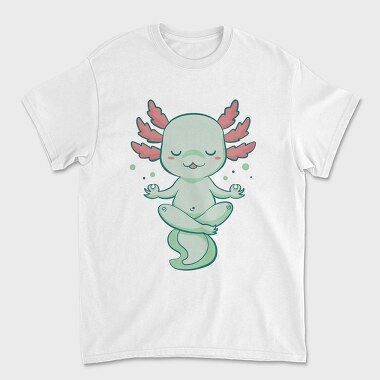 Kawaii Axolotl Meditating, Tricou Barbati (Unisex)