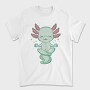 Kawaii Axolotl Meditating, Tricou Barbati (Unisex)