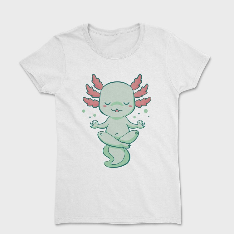 Kawaii Axolotl Meditating, Tricou Femei