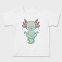 Kawaii Axolotl Meditating, Tricou Copii