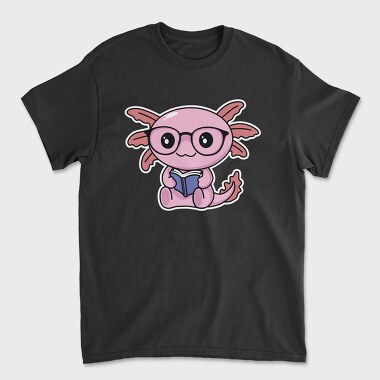 Kawaii Axolotl Reading, Tricou Barbati (Unisex)