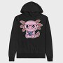 Kawaii Axolotl Reading, Hanorac Oversize Barbati (Unisex)
