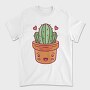Kawaii Cactus In A Pot, Tricou Barbati (Unisex)