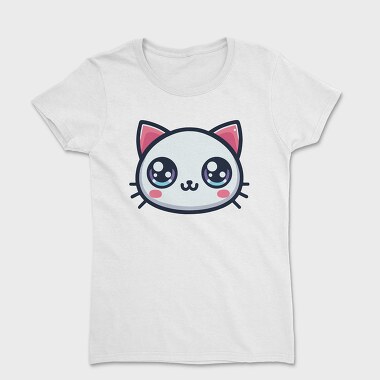 Kawaii Cute Cat Face, Tricou Femei