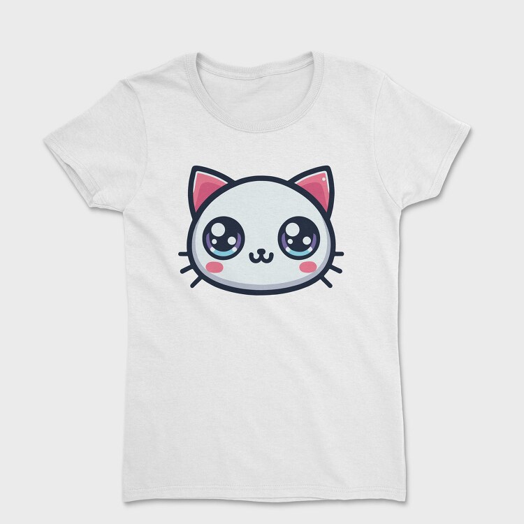 Kawaii Cute Cat Face, Tricou Femei