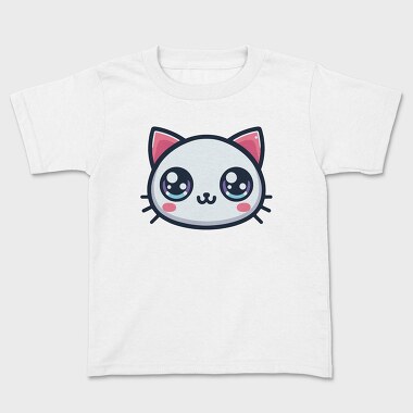 Kawaii Cute Cat Face, Tricou Copii