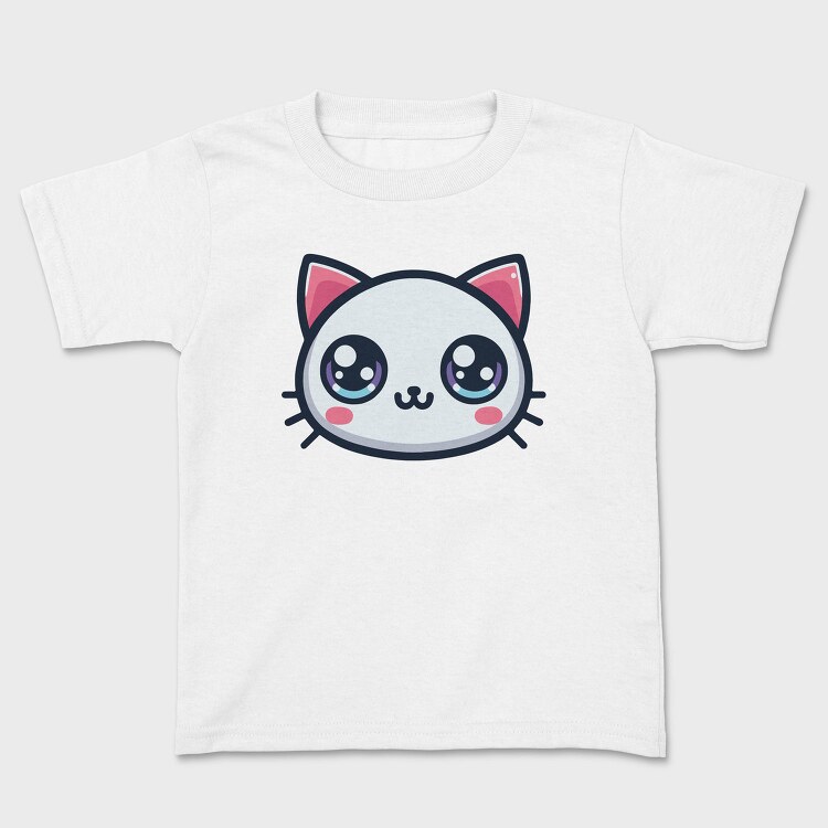 Kawaii Cute Cat Face, Tricou Copii