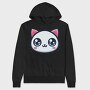 Kawaii Cute Cat Face, Hanorac Oversize Barbati (Unisex)