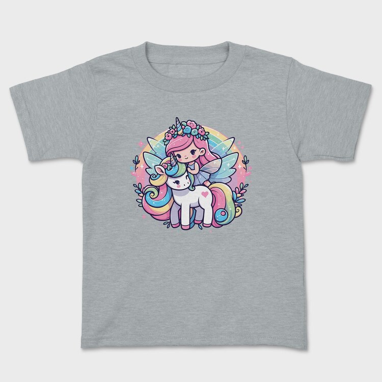 Kawaii Fairy Riding Unicorn, Tricou Copii