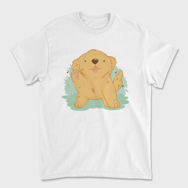Kawaii Golden Retriever Dog, Tricou Barbati (Unisex)